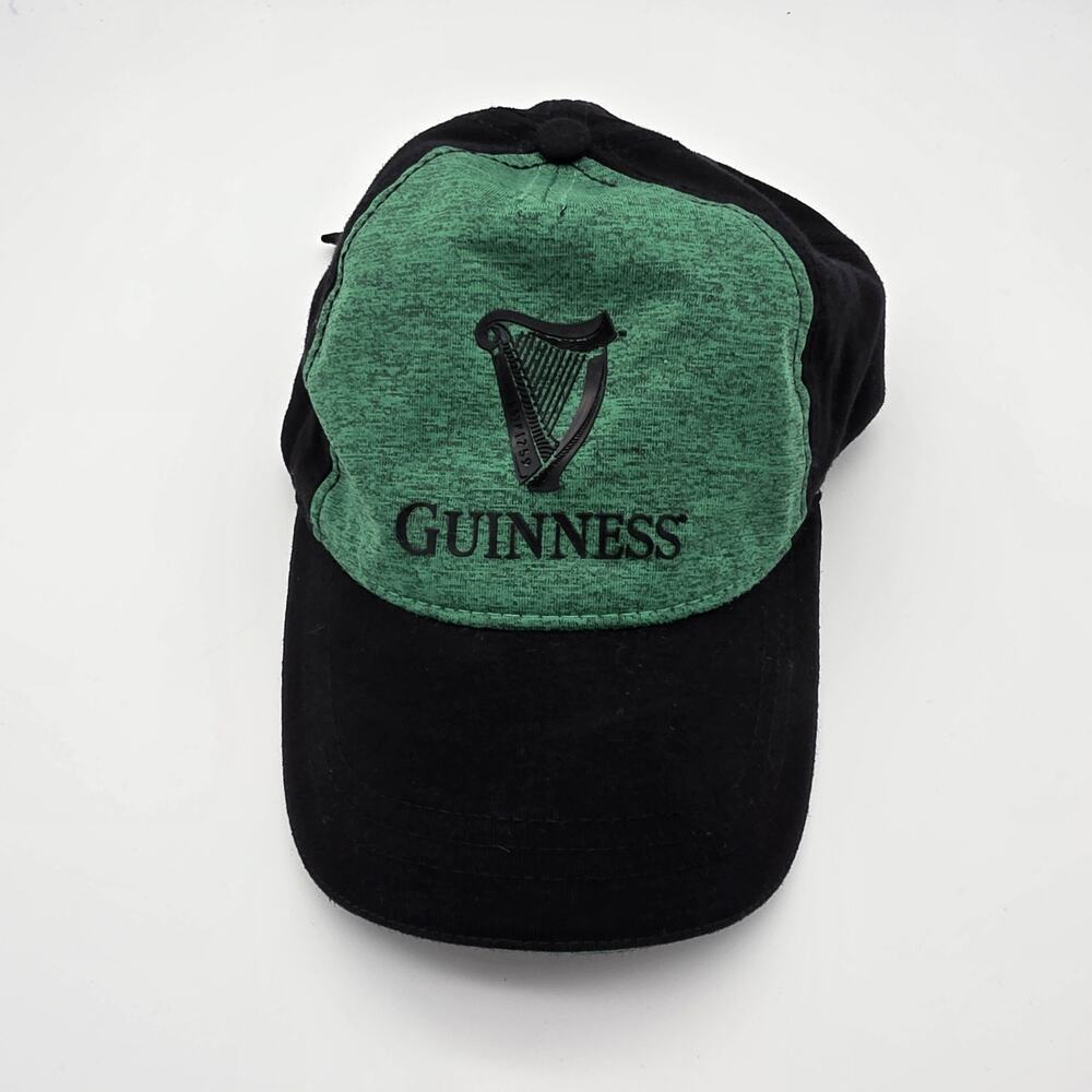 Guinness Beer Hat Cap Black Green Embroidered Harp Logo Adjustable Strapback